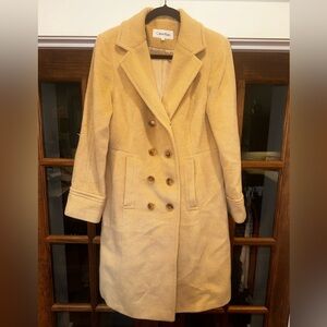 Calvin Klein Size‎ 10 100% Camel Hair Women's Tan MIDI Jacket Coat